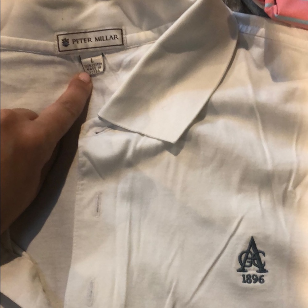 Last Call! Peter Millar Aronimink White Golf Shirt